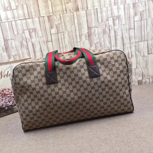 Пътна чанта Gucci GG Supreme от плат 146310 кафява