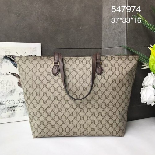 Чанта тип „тоут“ Gucci GG Supreme от плат, средна големина, кафява 547974