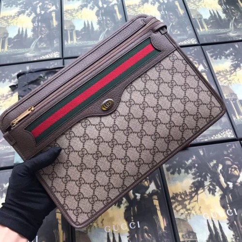 Кафява чанта Gucci GG Supreme 597619