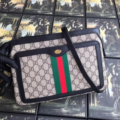 Чанта за рамо Gucci GG Supreme средна 523354 черна