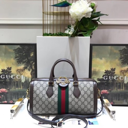 Чанта тип „тоут“ Gucci GG от плат, висококачествена, 524532, кафява