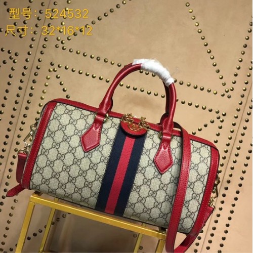 Чанта тип „тоут“ Gucci GG от плат, висококачествена, 524532, червена