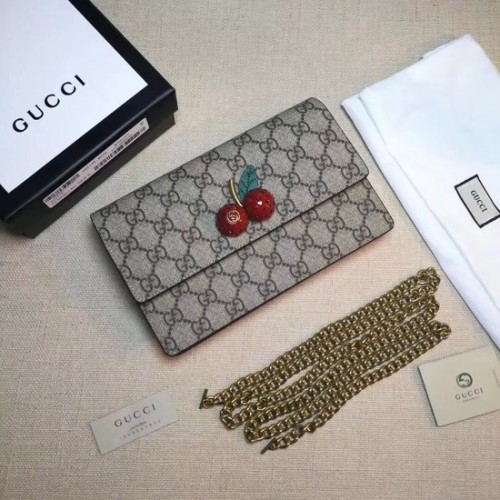 Малка чанта през рамо Gucci GG от плат PVC 481291 Череша