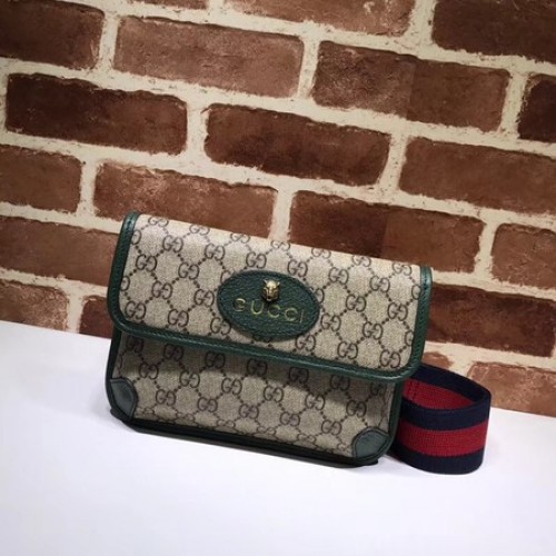 Чанта за кръста Gucci GG Canvas Supreme 489617 зелена