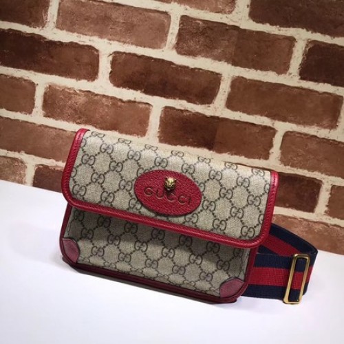 Чанта за кръста Gucci GG Canvas Supreme 489617 червена