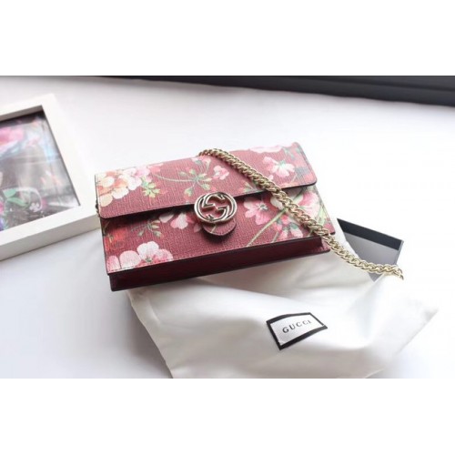 Чанта през рамо Gucci GG от висококачествен плат 409340 в бордо