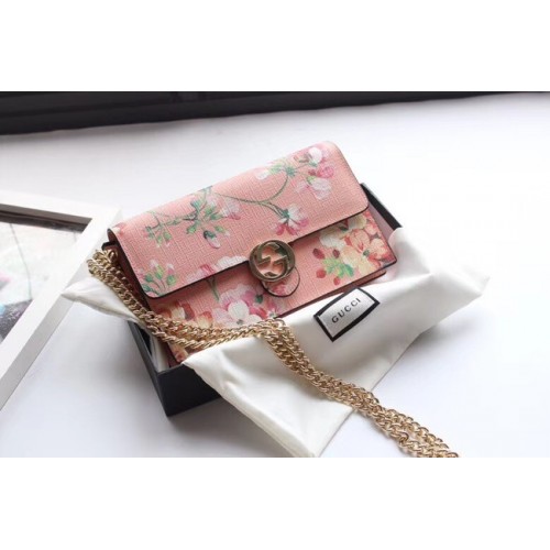 Чанта през рамо Gucci GG от висококачествен плат 409340 в розово