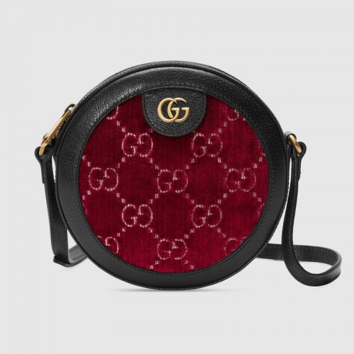 Кръгла чанта през рамо Gucci GG от кадифе 574978