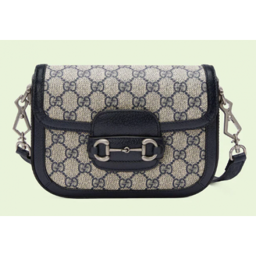 Gucci Horsebit 1955 GG мини чанта 658574 синя