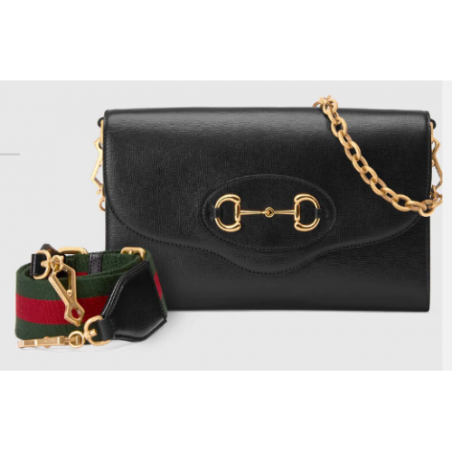 Малка чанта Gucci Horsebit 1955 677286 черна