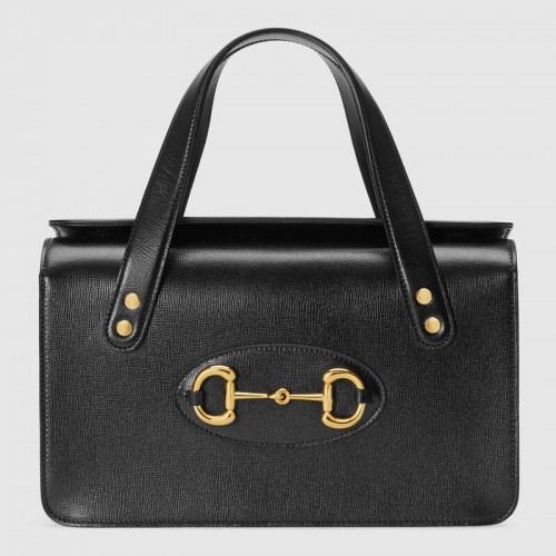 Малка чанта с горна дръжка Gucci Horsebit 1955 627323 черна