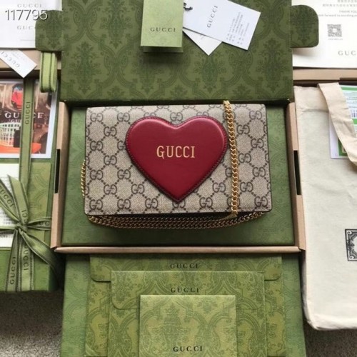 Портфейл Gucci Horsebit 1955 с верижка 648948 кафяв
