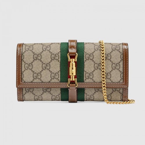 Портфейл Gucci Jackie 1961 с верижка 652681 Кафяв