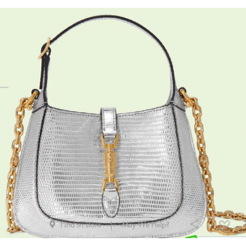 Мини чанта Gucci Jackie 1961 lister 675799 Сребърна