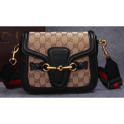 Чанта през рамо Gucci Lady Web Original GG Canvas 383848 Черна