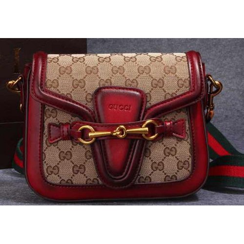 Чанта през рамо Gucci Lady Web Original GG Canvas 383848 червена