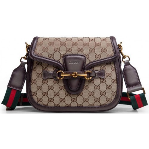 Чанта през рамо Gucci Lady Web Original GG Canvas 383848 тъмнокафява
