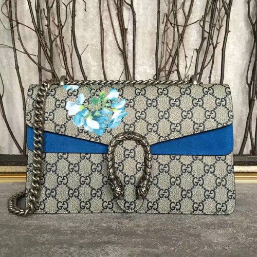 Чанта през рамо Gucci Medium Dionysus GG Canvas 400249 Синя