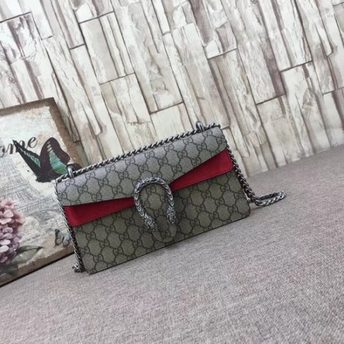 Чанта през рамо Gucci Medium Dionysus GG Canvas 499623 червена