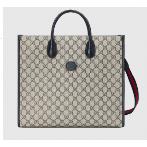 Чанта Gucci Medium с преплетени връзки G 674148 синя