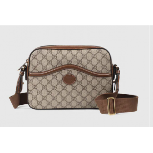 Чанта Gucci Messenger с преплетени елементи G 675891 кафява