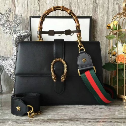 Чанта за пазаруване Gucci Now Bamboo 421999A Черна