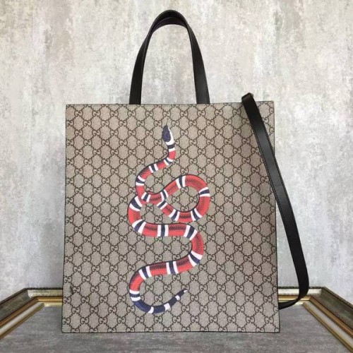 Чанта Gucci Now GG Canvas Tote 450950 със змийска принтирана форма