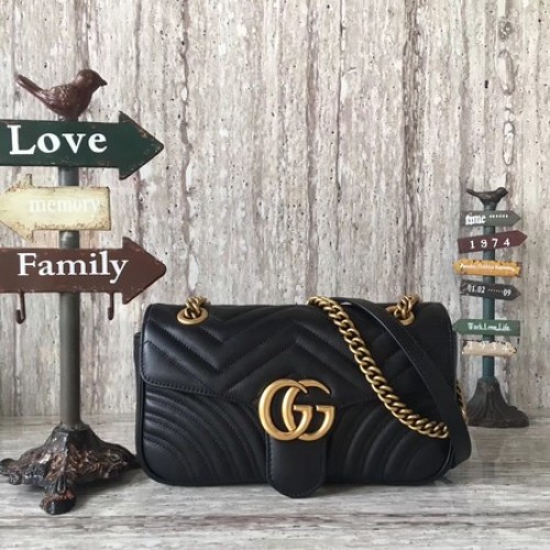 Чанта за рамо Gucci Now GG Marmont Matelasse 443496 черна