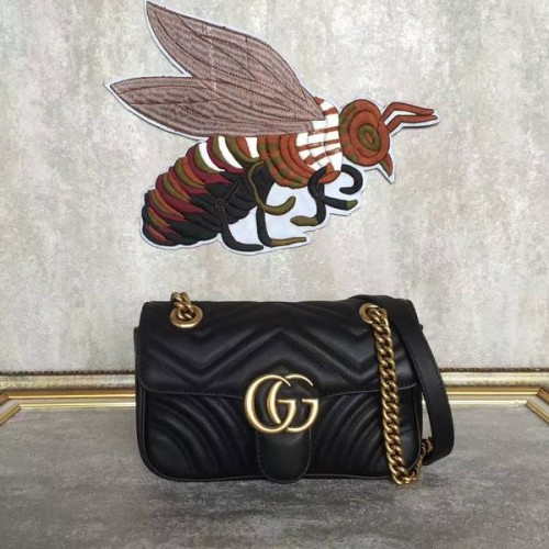Чанта за рамо Gucci Now GG Marmont Mini 446744 Черна