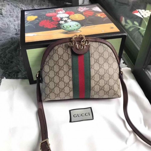 Чанта за през рамо Gucci Ophidia Canvas 499621 Кафява