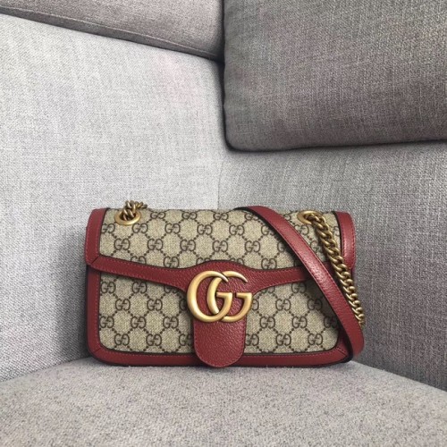 Малка чанта за рамо Gucci Ophidia GG Supreme 443497 червена