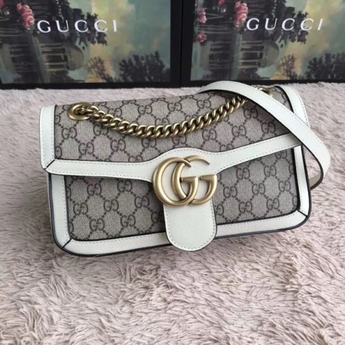 Малка чанта за рамо Gucci Ophidia GG Supreme 443497 бяла
