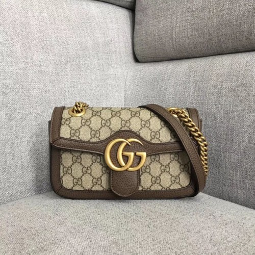 Малка чанта за рамо Gucci Ophidia GG Supreme 446744 кафява