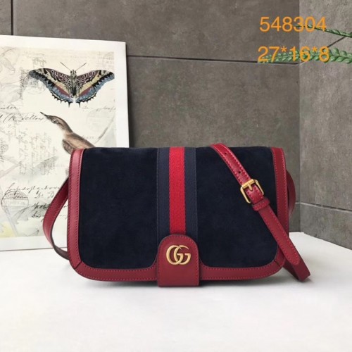 Малка велурена чанта през рамо Gucci Ophidia GG Supreme 548304 Тъмно синя