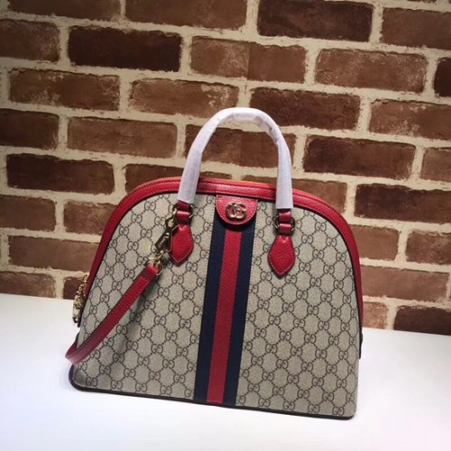 Чанта Gucci Ophidia GG със средна горна дръжка 524533 червена