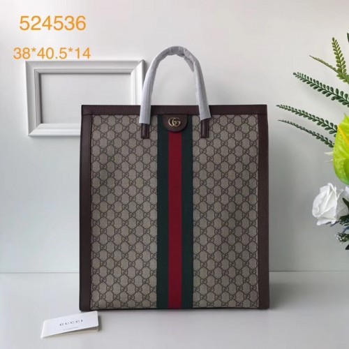 Чанта Gucci Ophidia GG със средна горна дръжка 524536 кафява