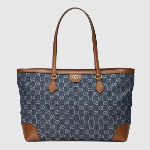 Чанта Gucci Ophidia GG средна 631685 тъмносиня