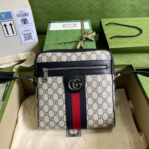 Малка чанта през рамо Gucci Ophidia GG 547926 синя