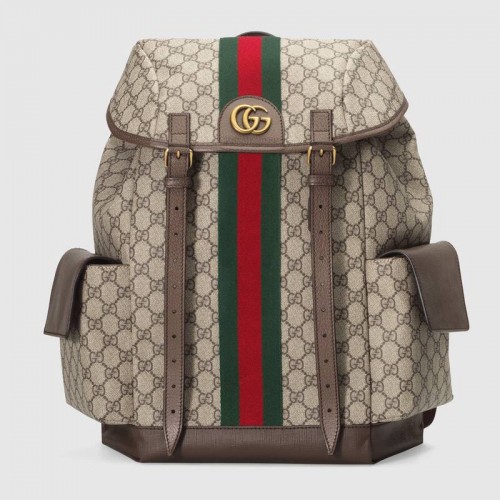 Раница Gucci Ophidia от плат, средна, GG, 598140, кафява
