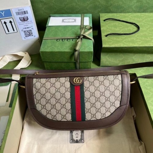 Голяма чанта през рамо Gucci Ophidia 674096 кафява