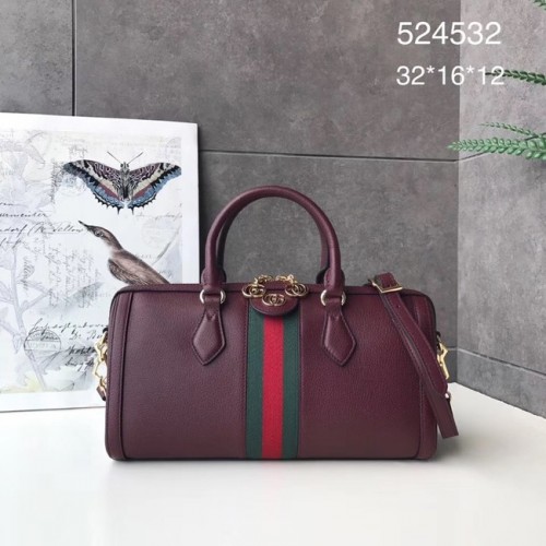 Чанта Gucci Ophidia със средна горна дръжка 524532 бордо