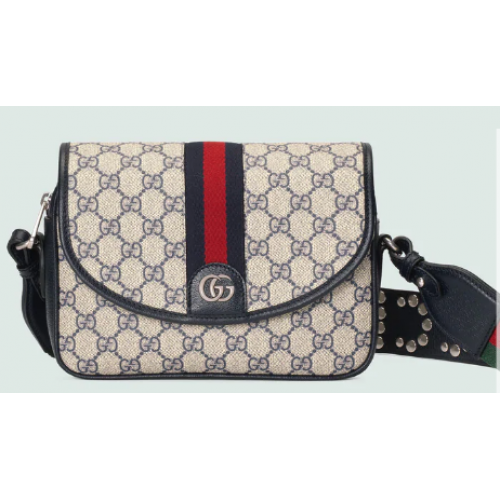 Чанта за рамо Gucci Ophidia мини GG 722117 Синя