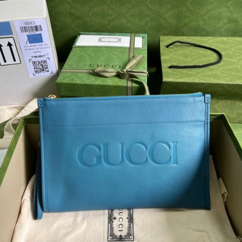 Кожена чантичка Gucci Ophidia 681200 синя