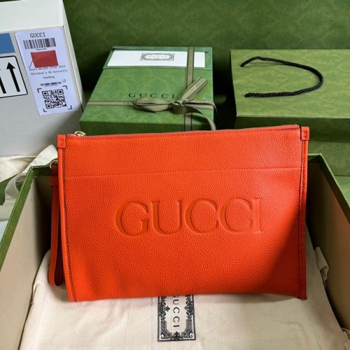 Кожена чантичка Gucci Ophidia 681200 оранжева