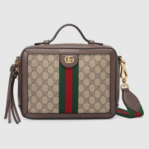 Малка чанта през рамо Gucci Ophidia GG 550622 кафява