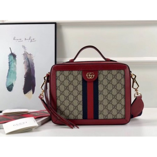 Малка чанта през рамо Gucci Ophidia GG 550622 червена