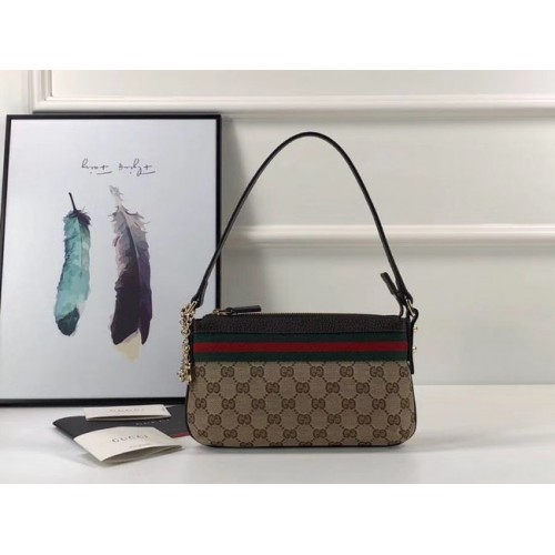 Малка чанта Gucci Ophidia GG 145970 кафява