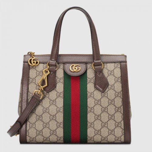 Малка чанта Gucci Ophidia GG 547551 кафява