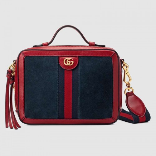 Малка чанта за през рамо Gucci Ophidia 550622 Син велур