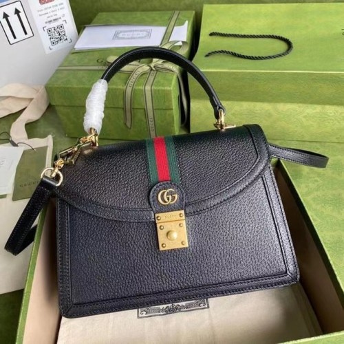 Малка чанта Gucci Ophidia с горна дръжка и Web 651055 черна
